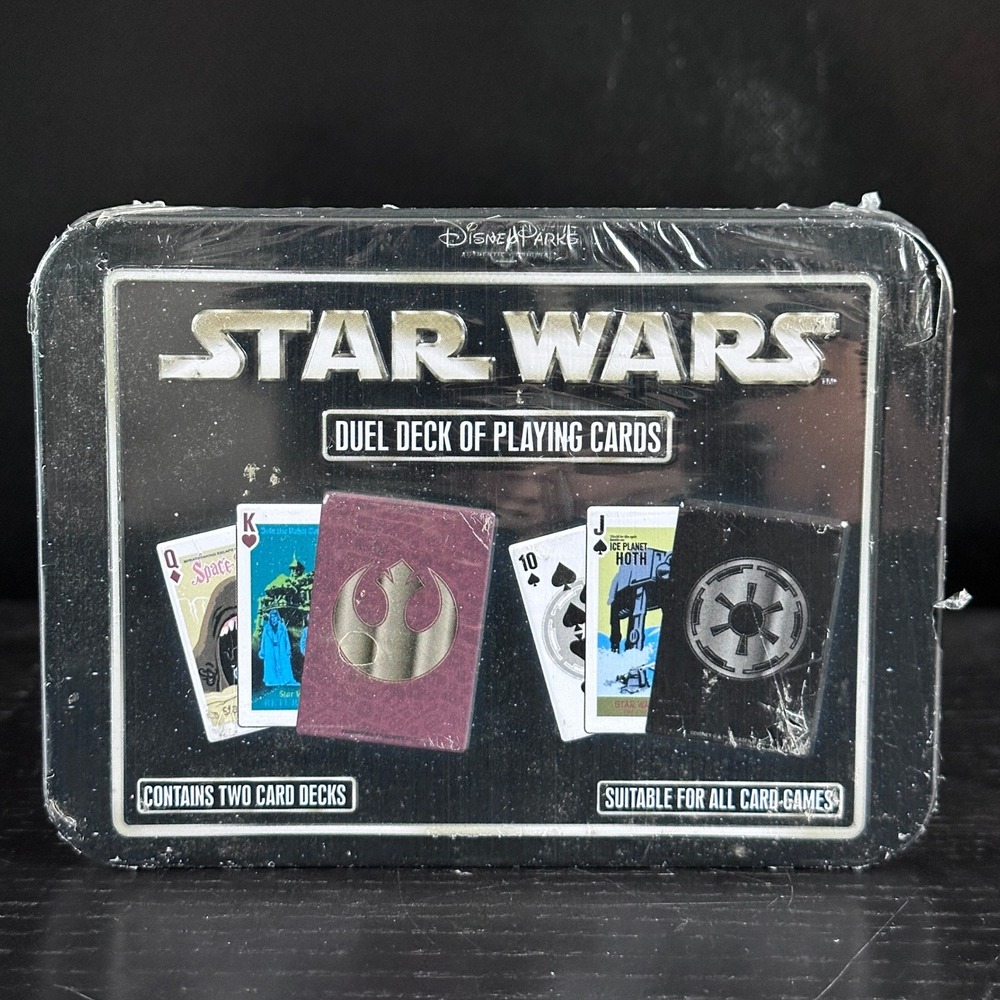 Star Wars Duel Deck Playing Cards in Tin - Disney Parks, Sealed 2 Decks